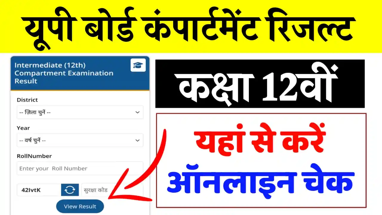 Up Board 12th Compartment Result 2025 Check