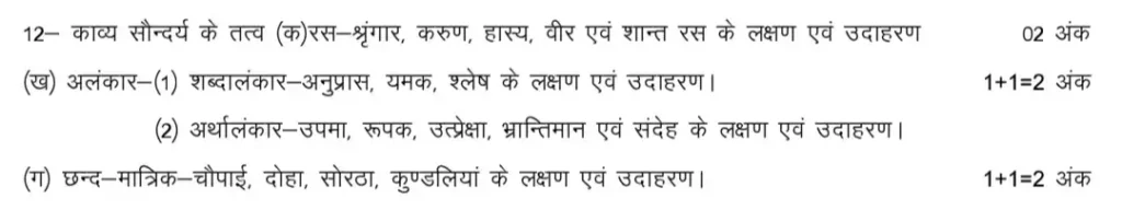 UP Board 12th Hindi Exam Imp Ras Chhand Alankar