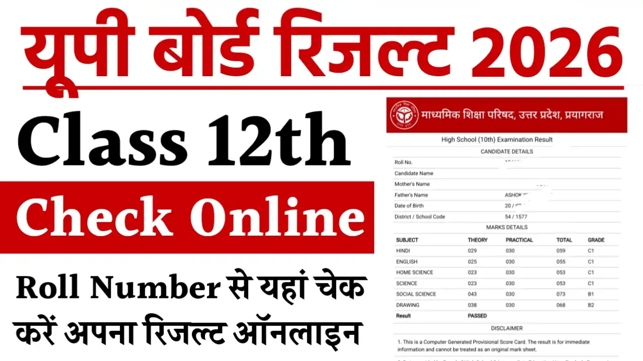 UP Board Class 12th Result 2026